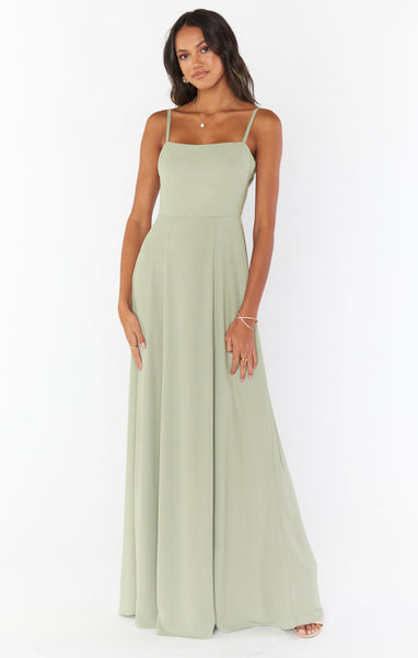 Lauren Tie Maxi Dress ~ Moss Green Crisp – Show Me Your Mumu