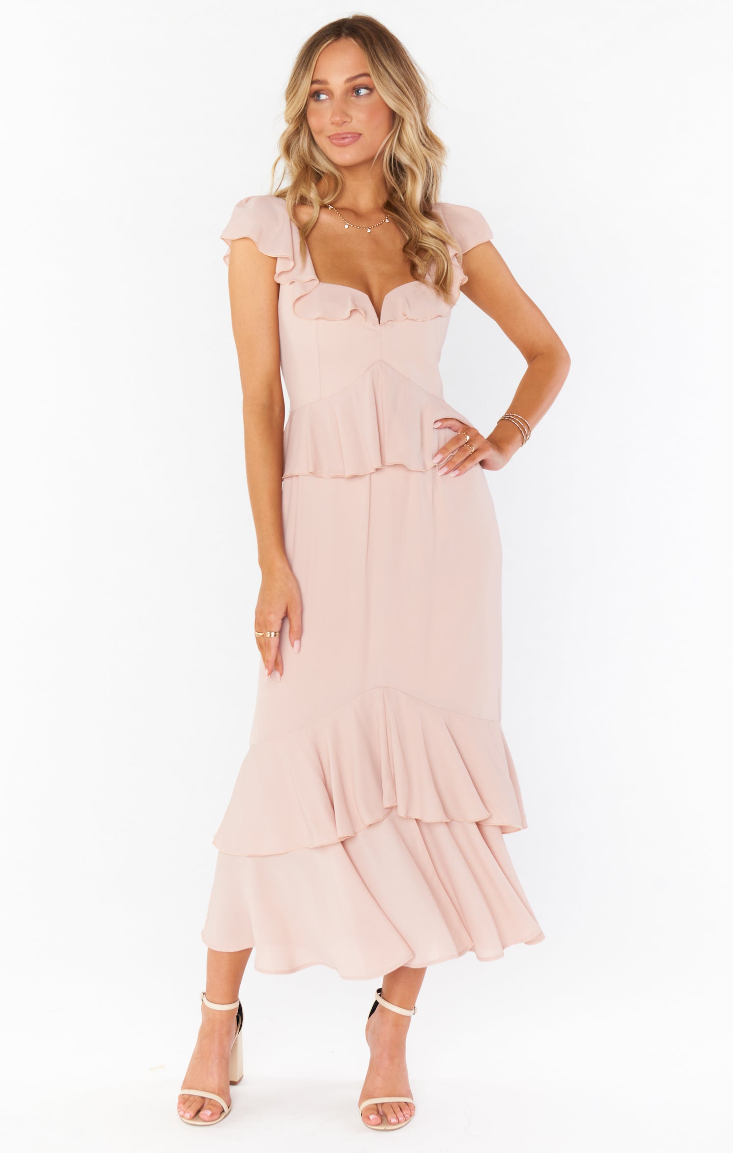 Reese Ruffle Dress ~ Show Me the Ring Crisp
