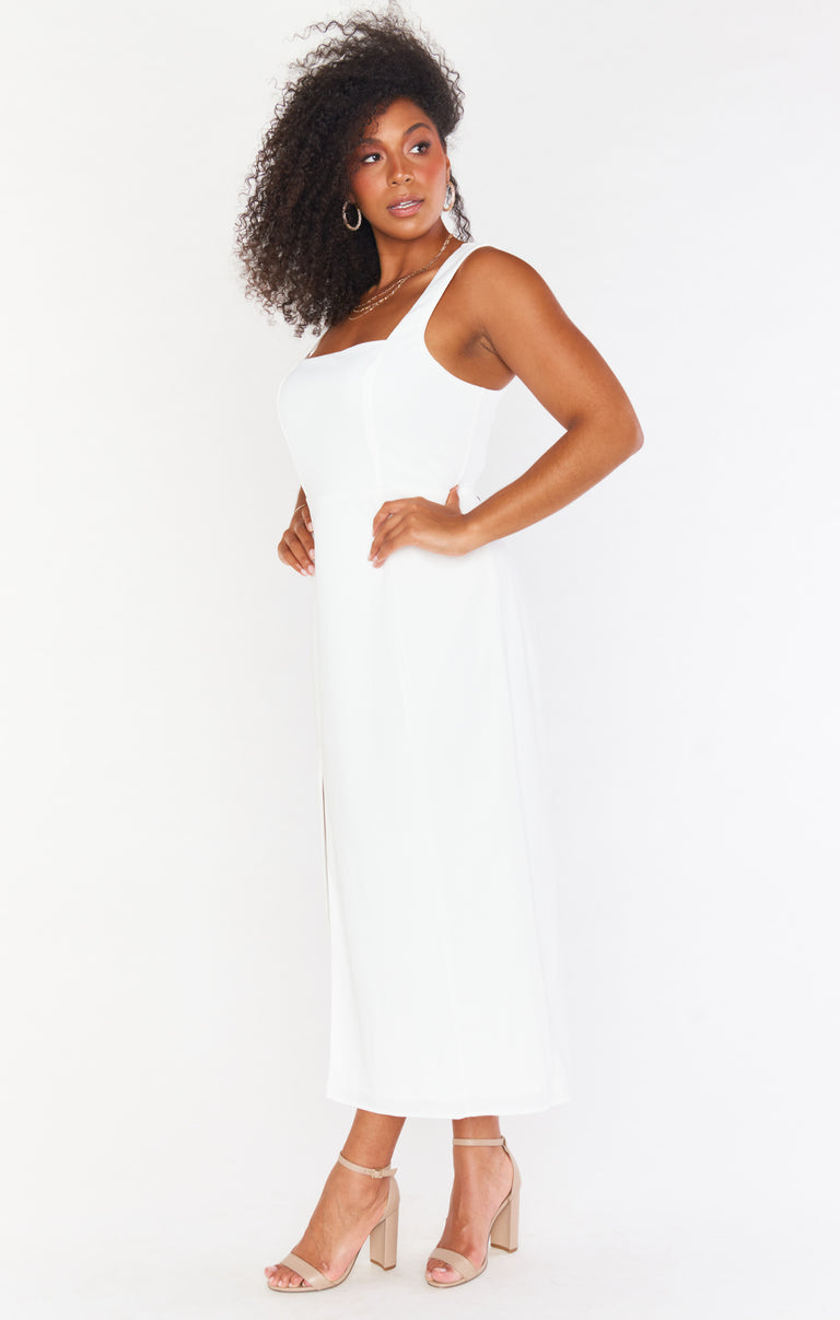 show me your mumu eden midi dress Eden Midi Dress ~ White Stretch L