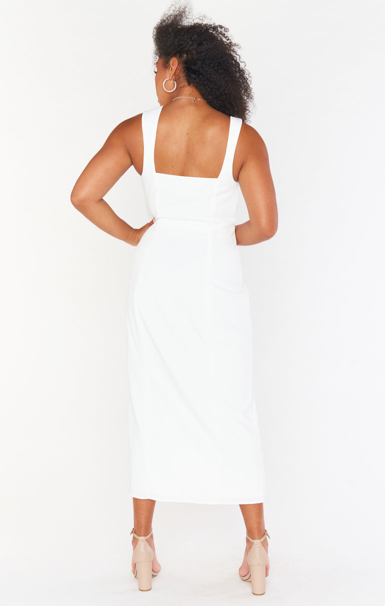 Eden Midi Dress ~ White Stretch Eden Midi Dress ~ White Stretch