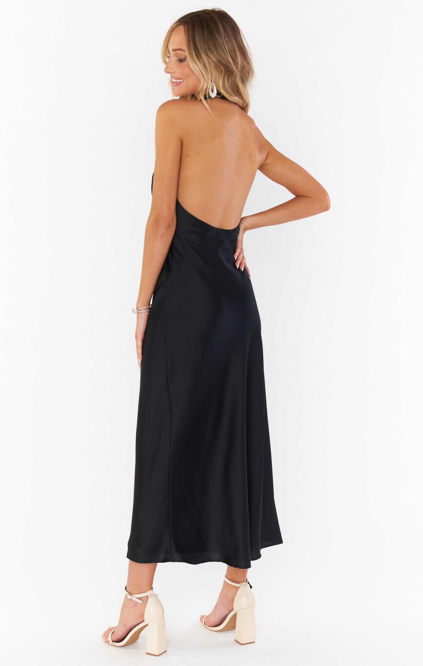 knee length dresses for ladies Petal and Pup Women's Anabelle Halter Neck Midi Dress main image 0