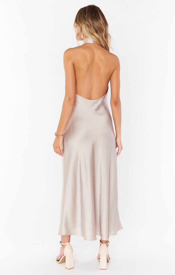 Jasmine Halter Midi Dress ~ Show Me The Ring Luxe Satin – Show Me Your Mumu