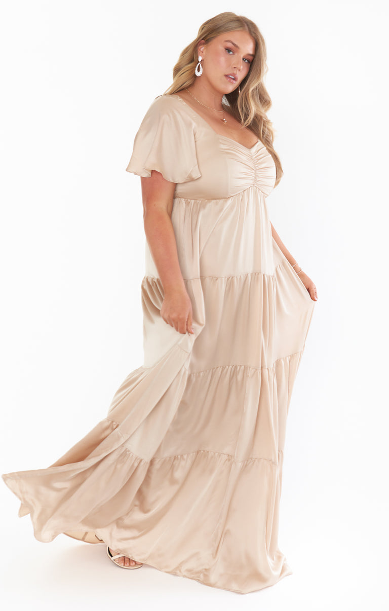 Nicole Maxi Dress, in Champagne Luxe Satin, Size: Xs | Show Me Your Mumu | Bridesmaid Dresses Nicole Maxi Dress, in Champagne Luxe Satin, Size: Xs | Show Me Your Mumu | Bridesmaid Dresses
