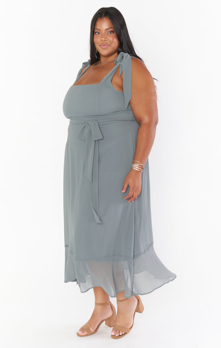 Claire Midi Dress ~ Deep Sage Chiffon – Show Me Your Mumu