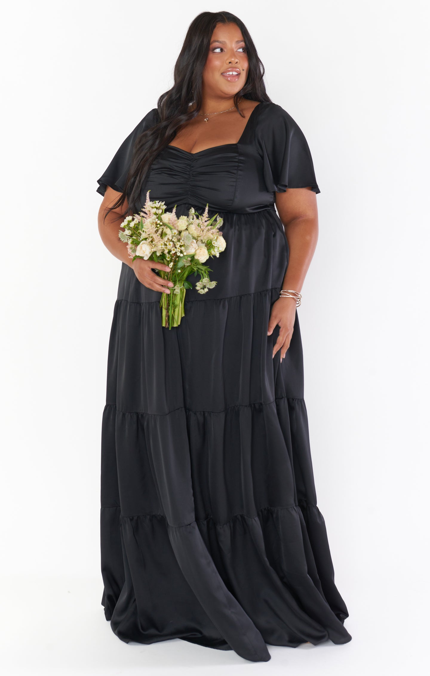 Nicole Maxi Dress ~ Black Luxe Satin – Show Me Your Mumu