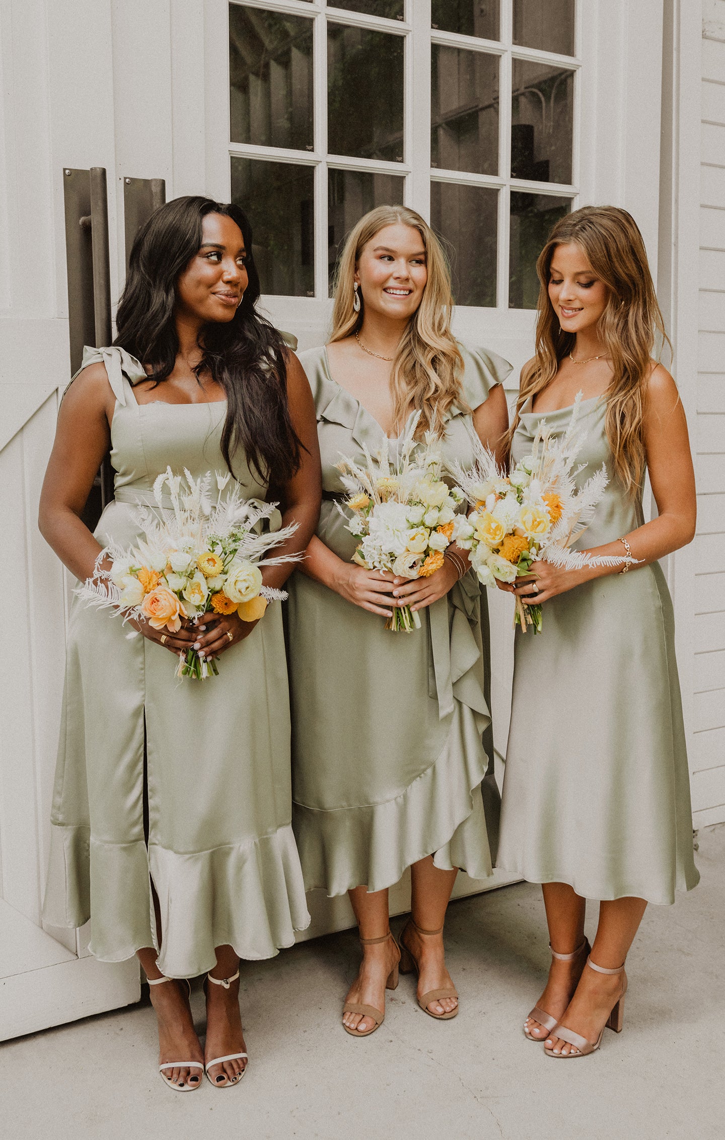 NEW Show Me Your Mumu Faith Maxi Dress in Moss Green fashion Luxe Satin