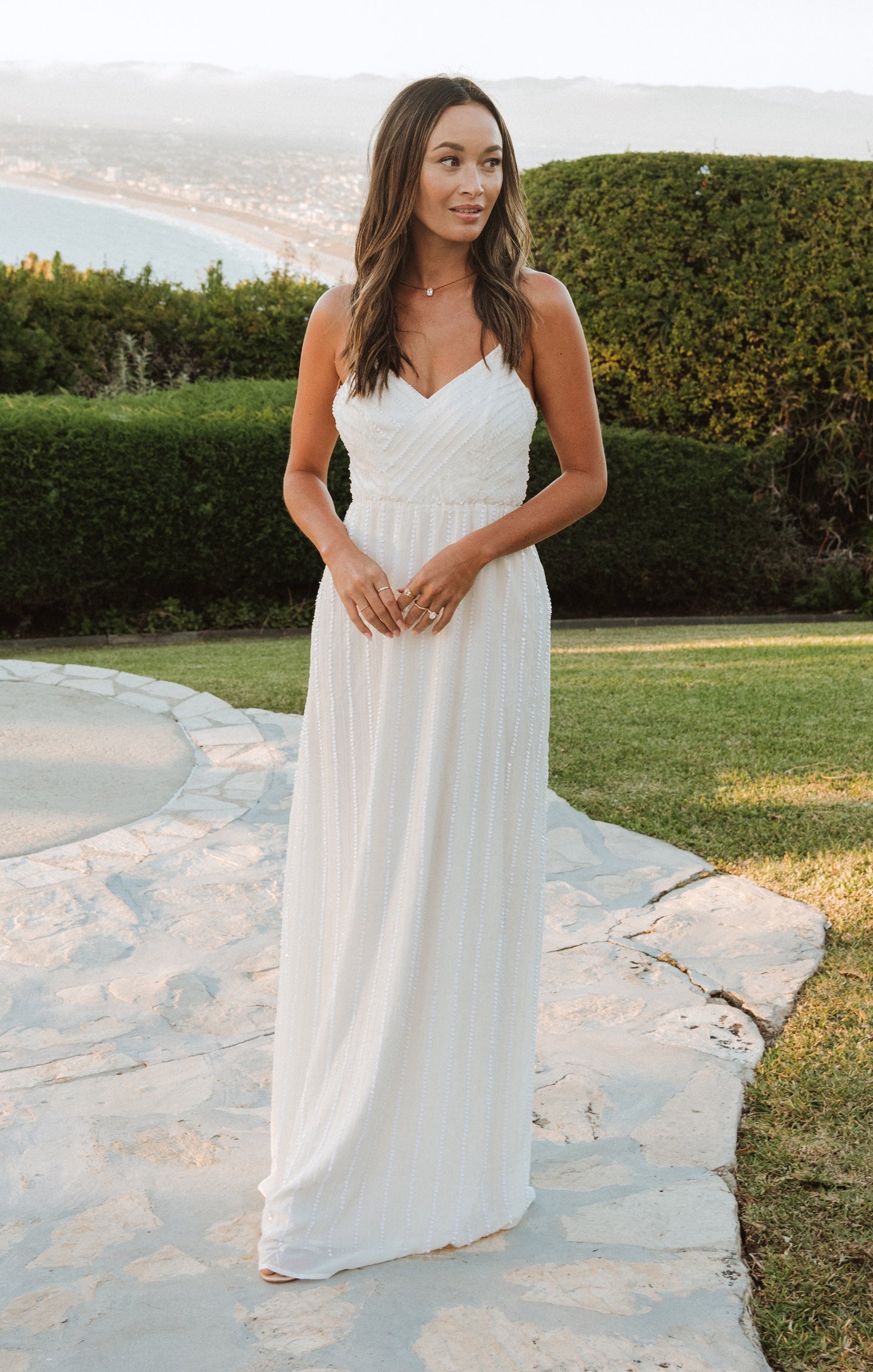 Gala Gown ~ White Beaded – Show Me Your Mumu