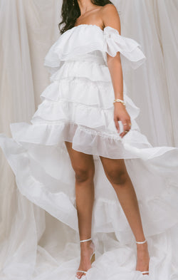 Brandy Maxi Dress ~ White Organza