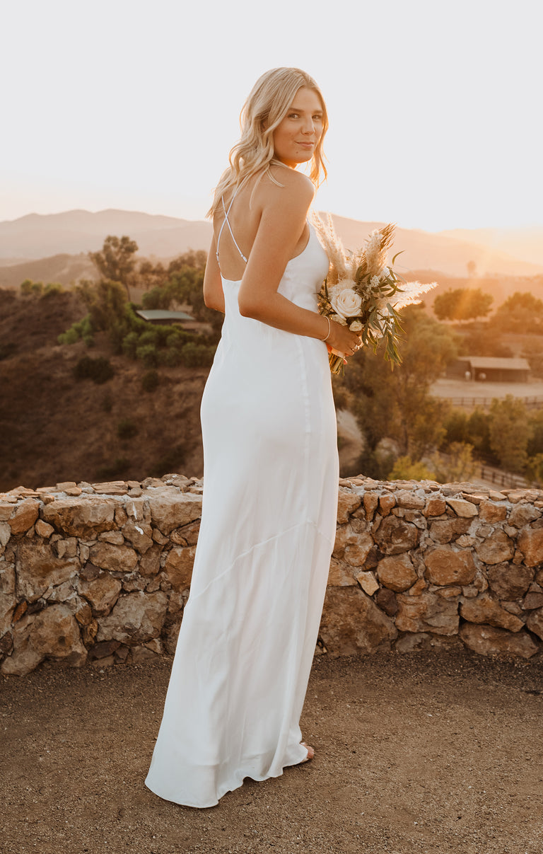 bridal slip dress Tuscany Maxi Slip Dress ~ Ivory Luxe Satin – Show Me Your Mumu