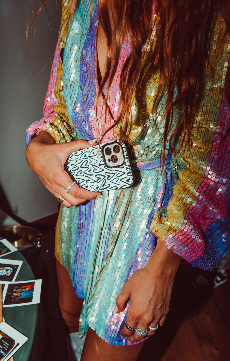 Wear Me Out Dress ~ Rainbow Stripe Sequins Show Me Your Mumu Wear Me Out Dress ~ Rainbow Stripe Sequins Show Me Your Mumu