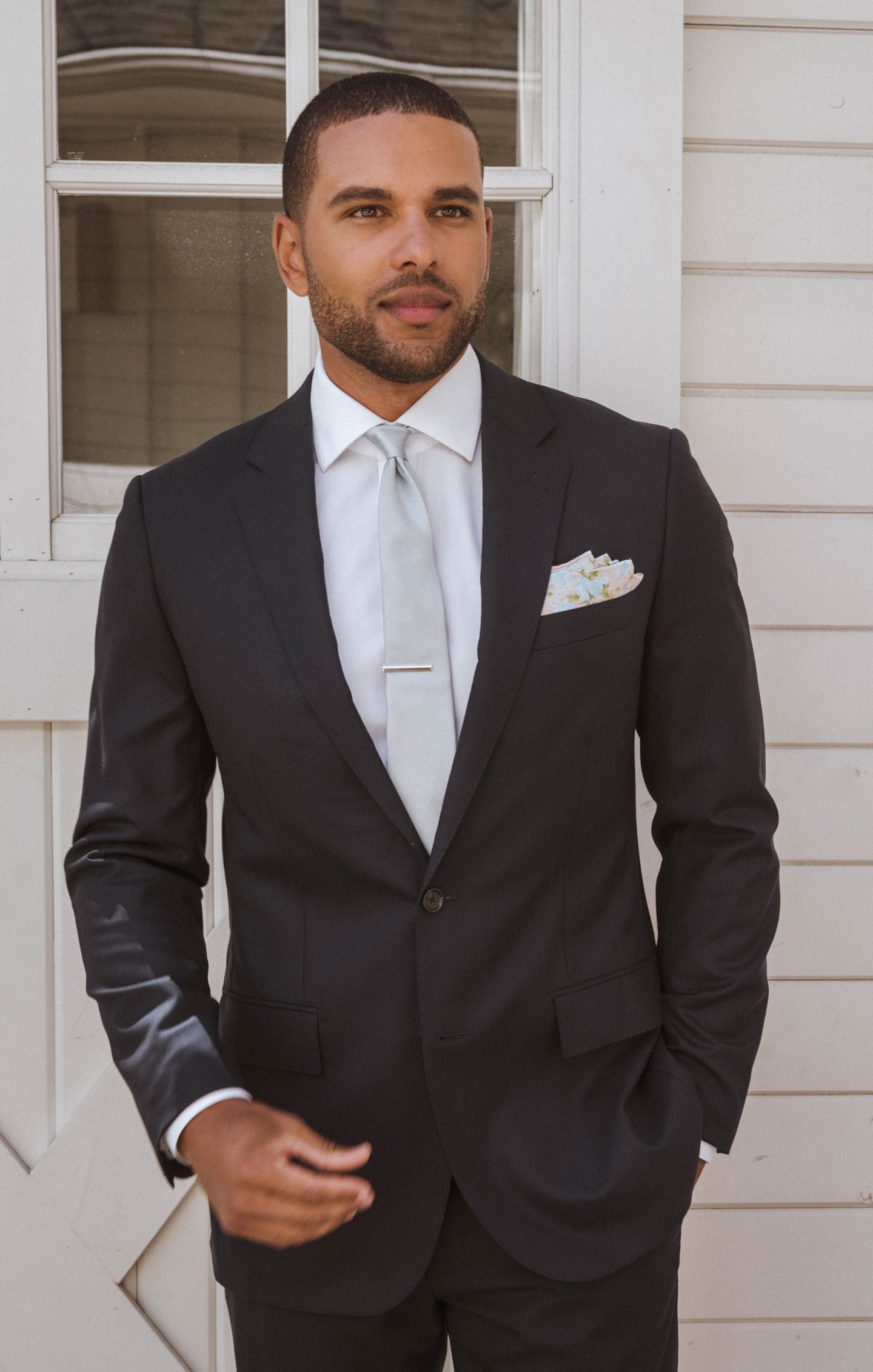 Nico Neck Tie Steel Blue Solid OS