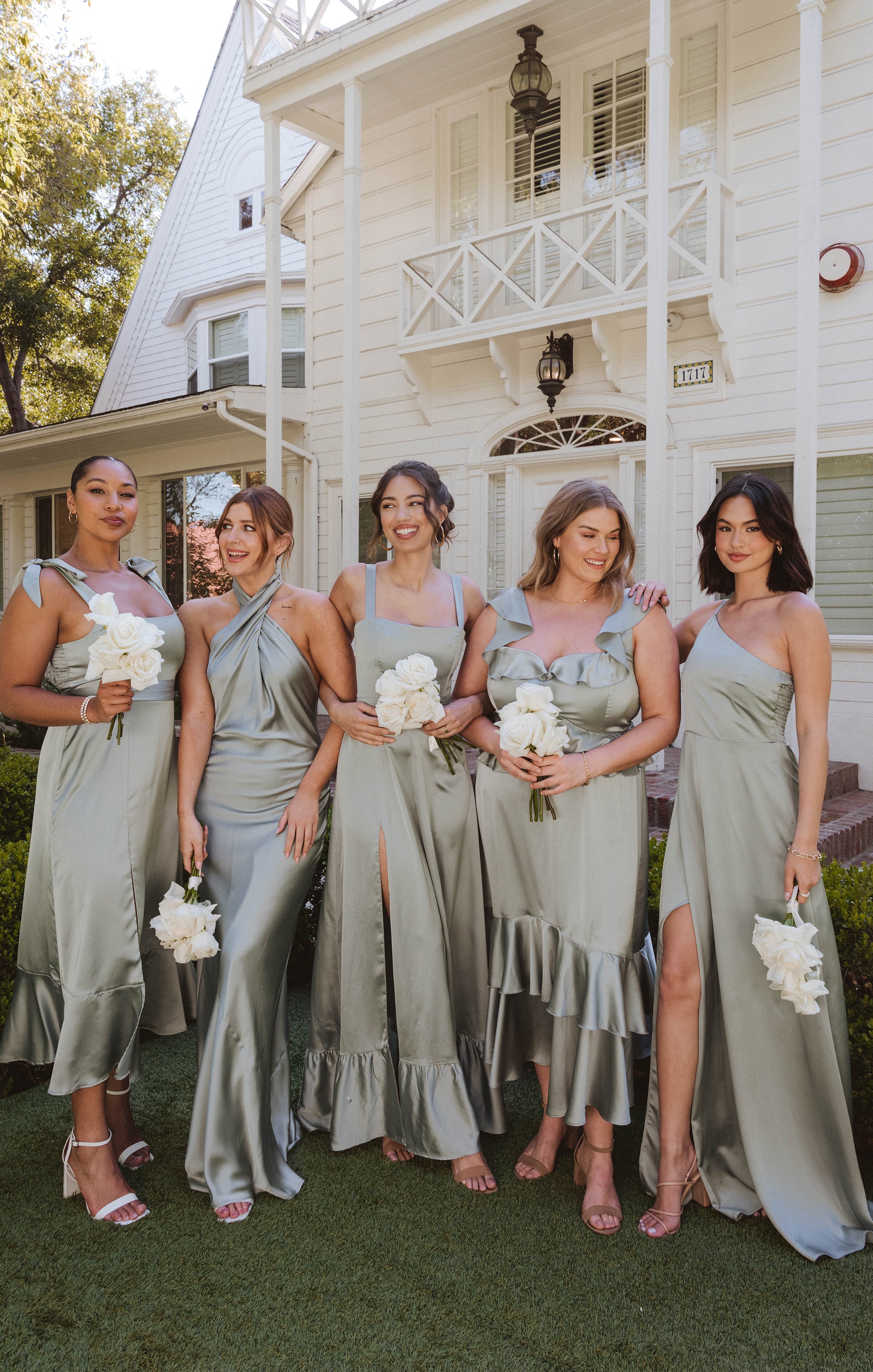 Jasmine Halter Maxi Dress, in Silver Sage Luxe Satin | Show Me Your Mumu Jasmine Halter Maxi Dress, in Silver Sage Luxe Satin | Show Me Your Mumu