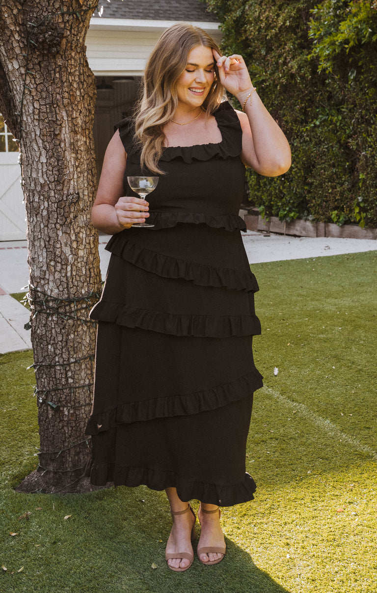 Greta Dress ~ Black Stretch XXL