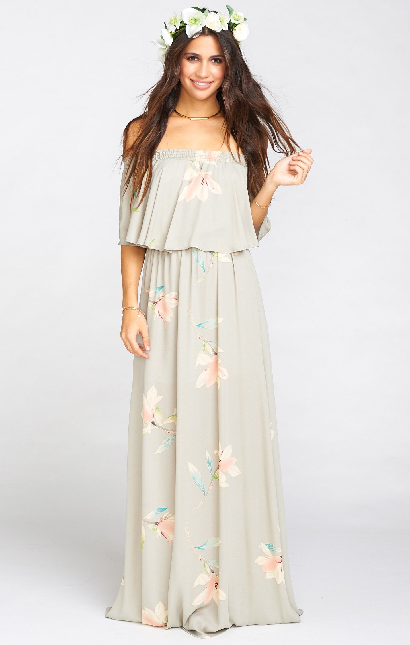 Hacienda maxi dress outlet silver sage crisp