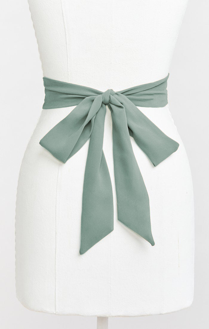 satin sashes for bridesmaid dresses Sash, in Deep Sage Chiffon Steel Blue Chiffon is