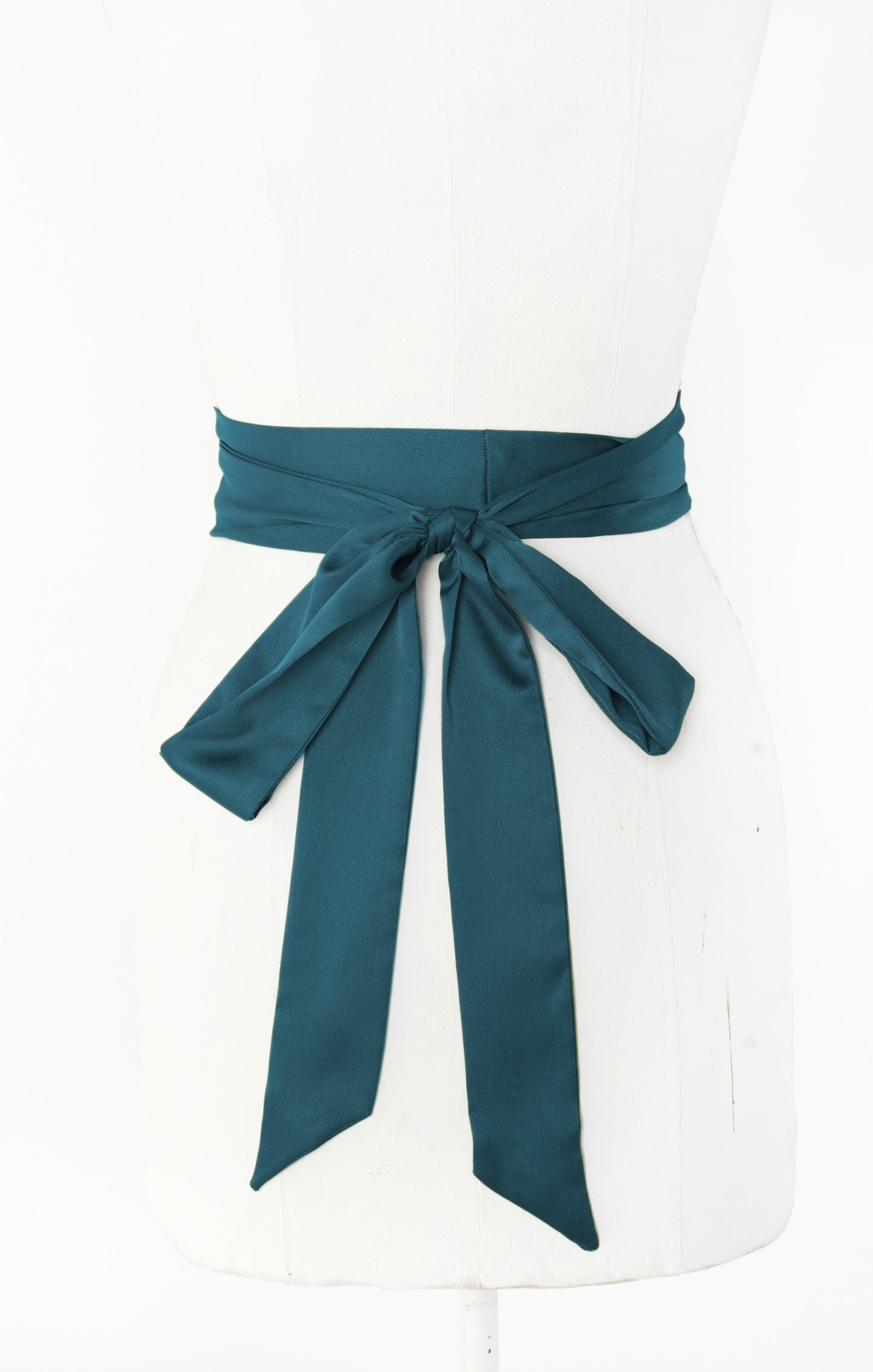 seraphine green polka dot dress Bridesmaid Sash, in Deep Emerald Luxe Satin