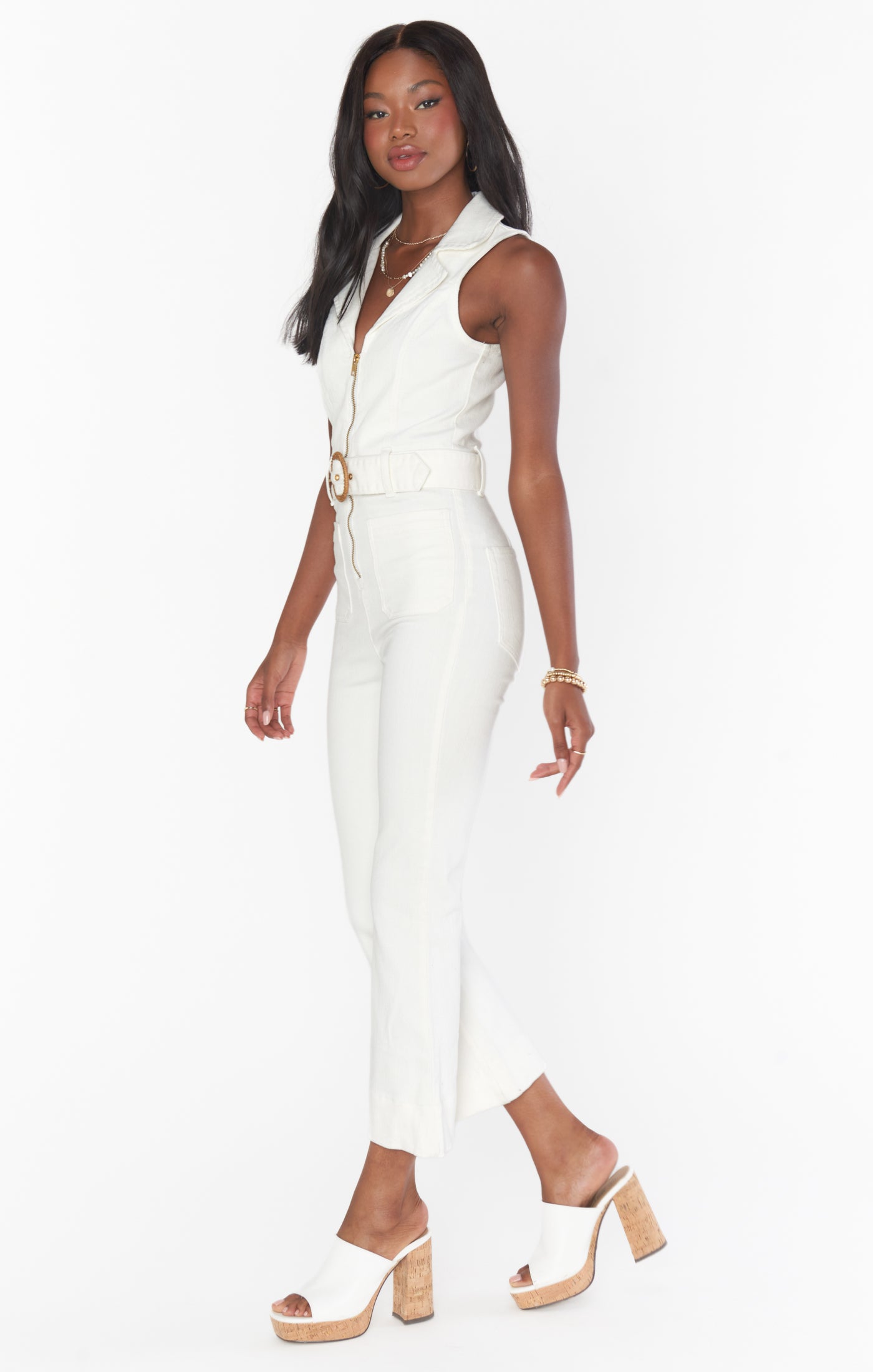 Show Me Your online Mumu Cropped Everhart Jumpsuit in Pearly White Size Small