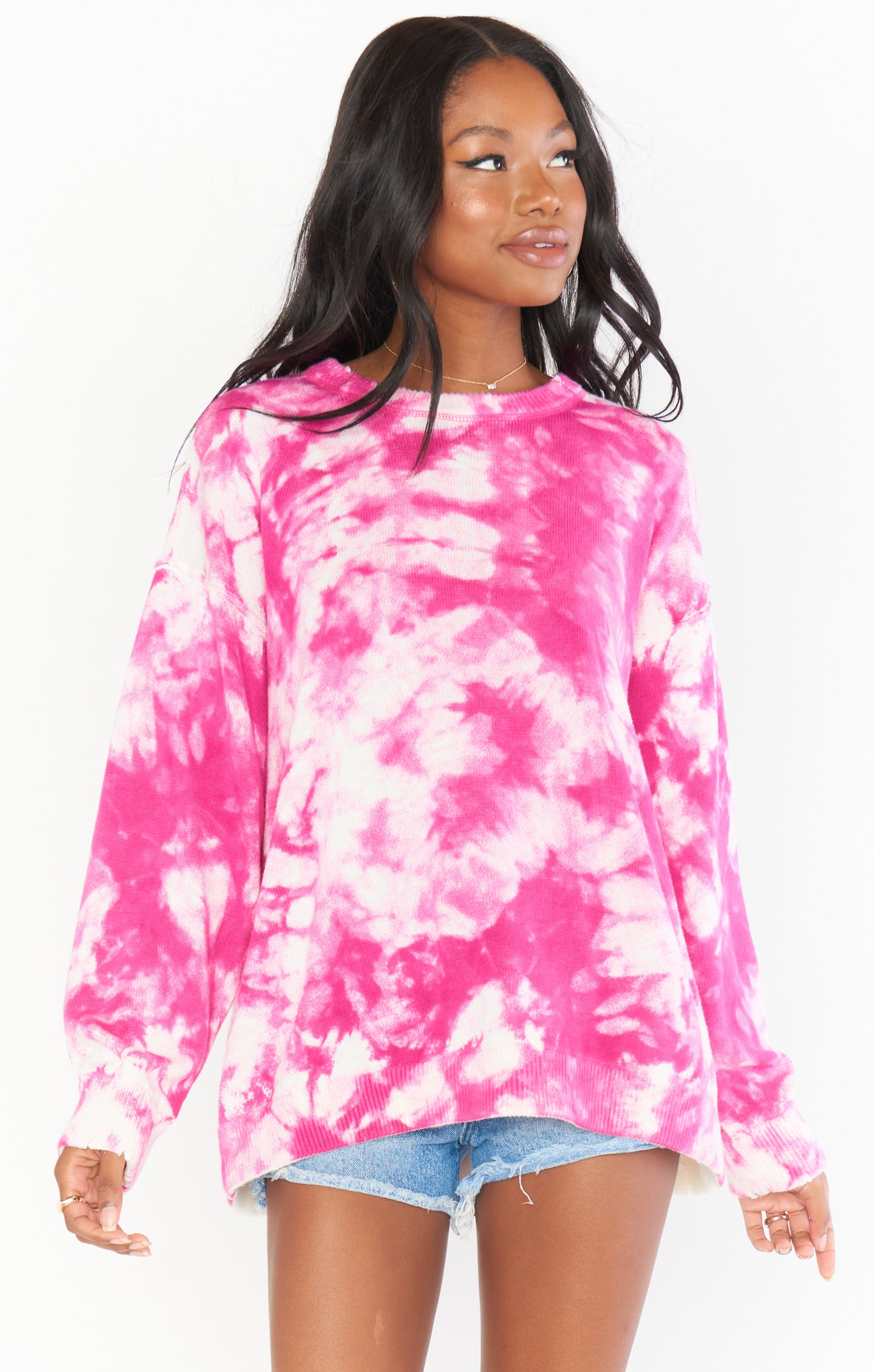 Oaklyn Sweater ~ Pink Tie Dye Knit
