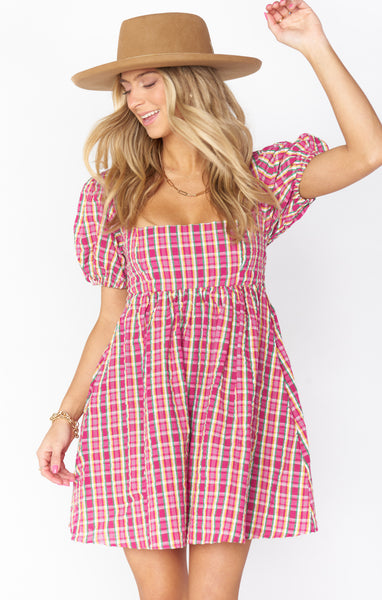 Smitten Babydoll Dress ~ Pink Plaid – Show Me Your Mumu