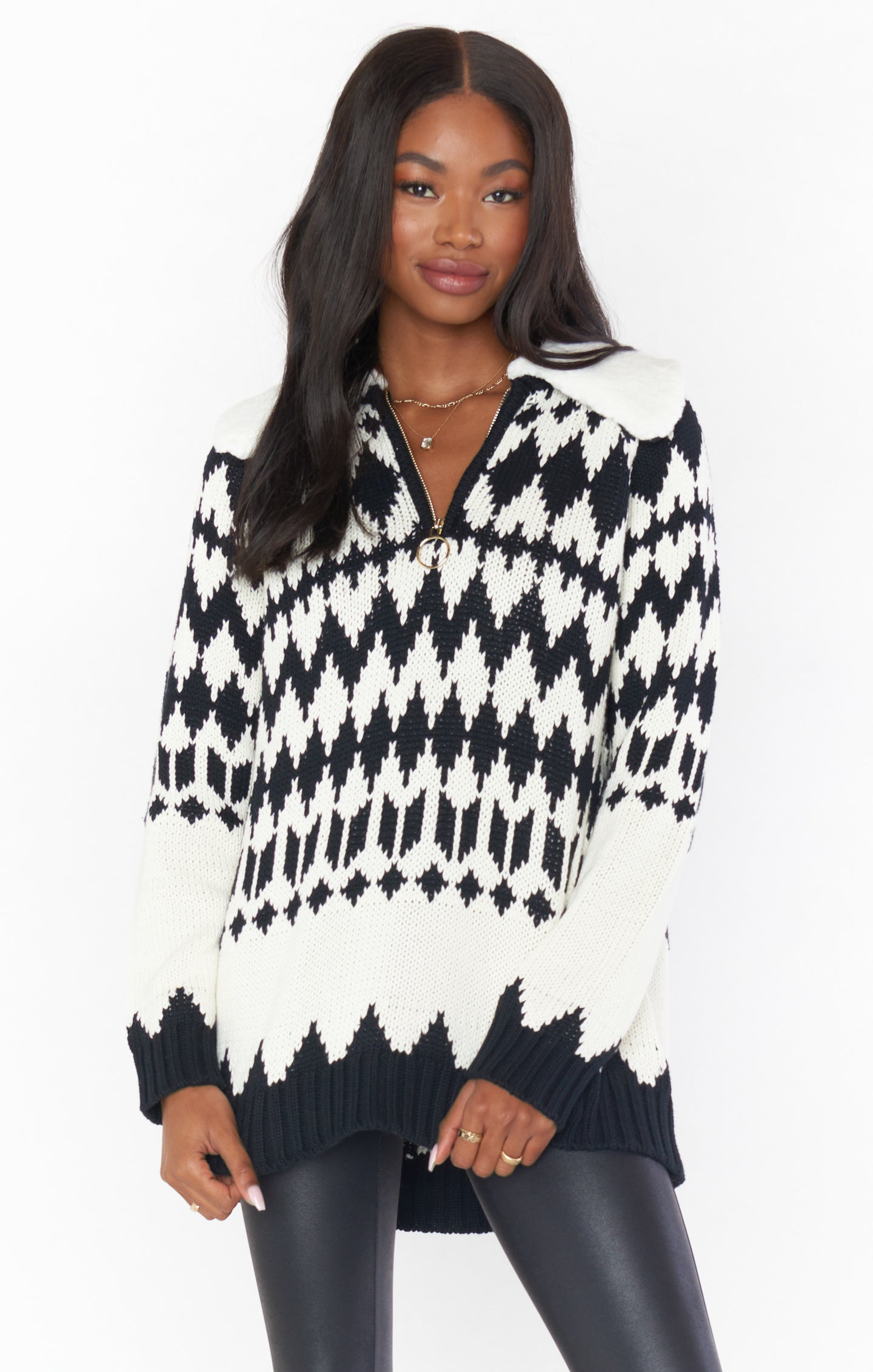 Show Me Your Mumu Women's Sun Valley Pullover, White with Faux