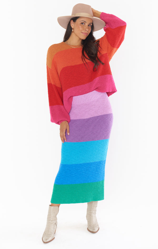 Pippa Sweater Skirt ~ Sunset Stripe Knit – Show Me Your Mumu Pippa Sweater Skirt ~ Sunset Stripe Knit – Show Me Your Mumu