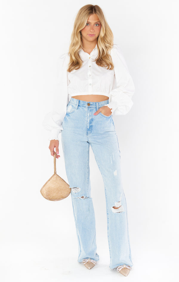 Count On Me Collared Top ~ White Poplin – Show Me Your Mumu Count On Me Collared Top ~ White Poplin – Show Me Your Mumu