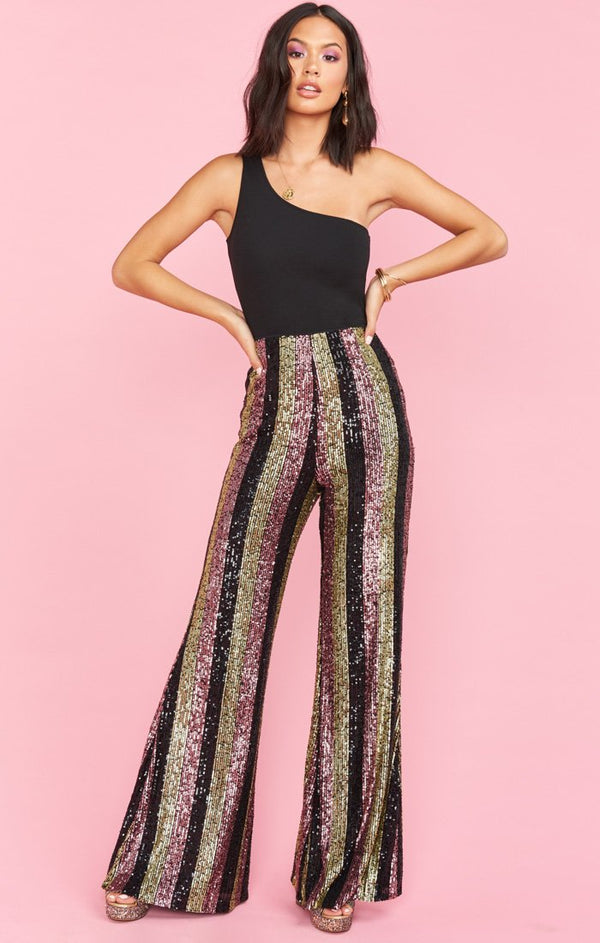 Late Night Party Pants ~ Showtime Stripe Sequins – Show Me Your Mumu