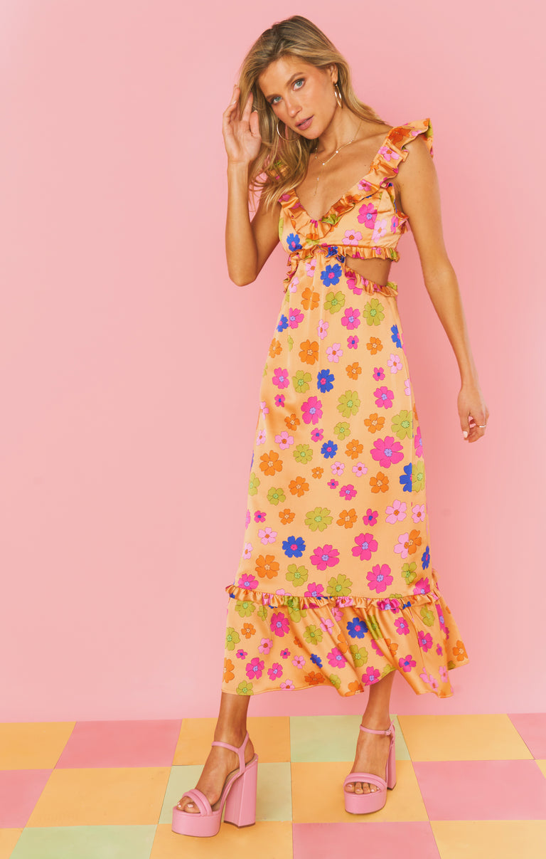 Lane Midi Dress ~ Poppin Poppy – Show Me Your Mumu