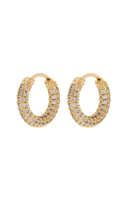 LUV AJ Pave Amalfi Huggie Earrings ~ 14K Gold Plated