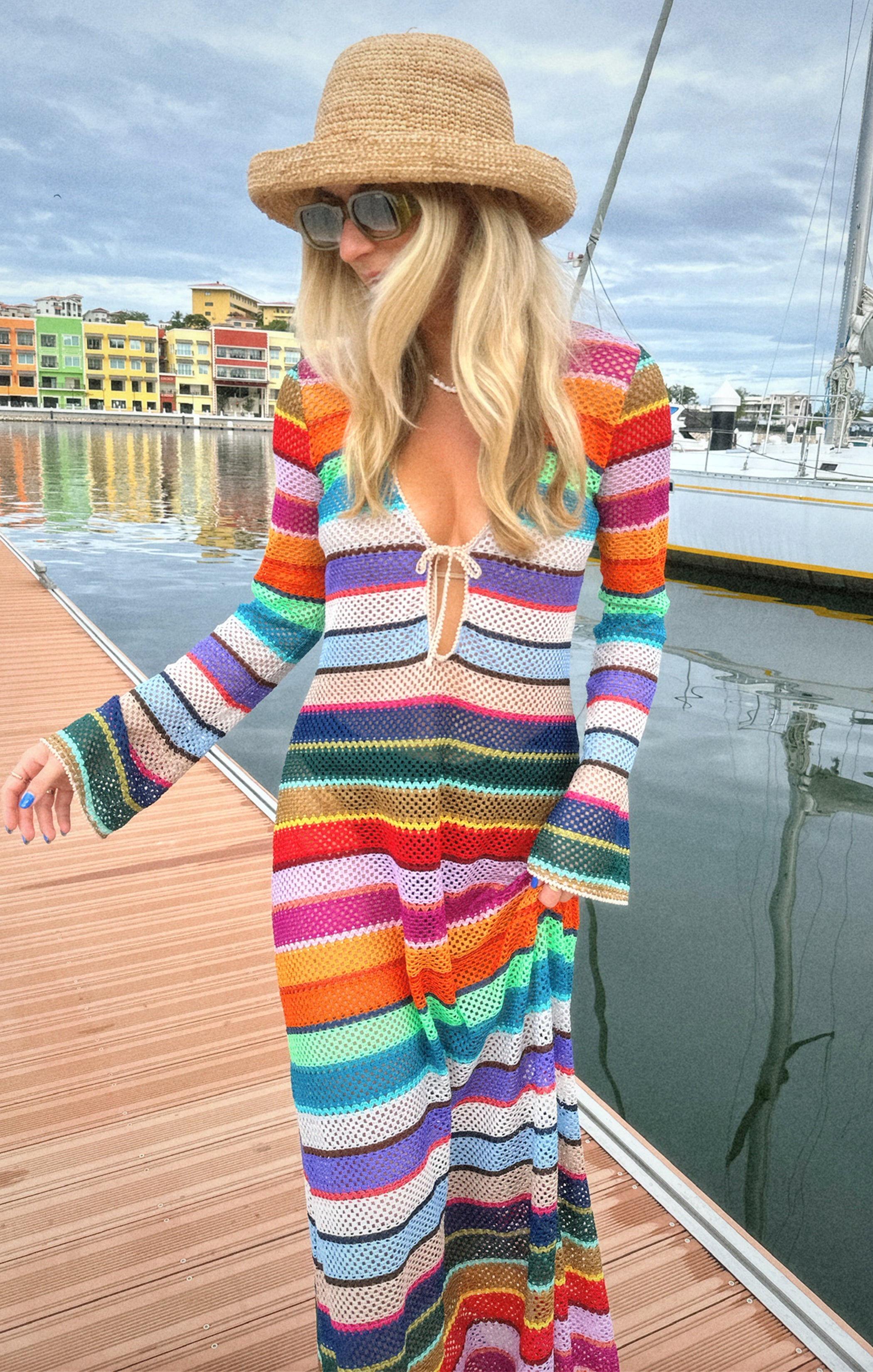 Rainbow Sequin Glitter Women's Swimsuit Coverup Summer Beach Cover Up  Bathing Suit Dress