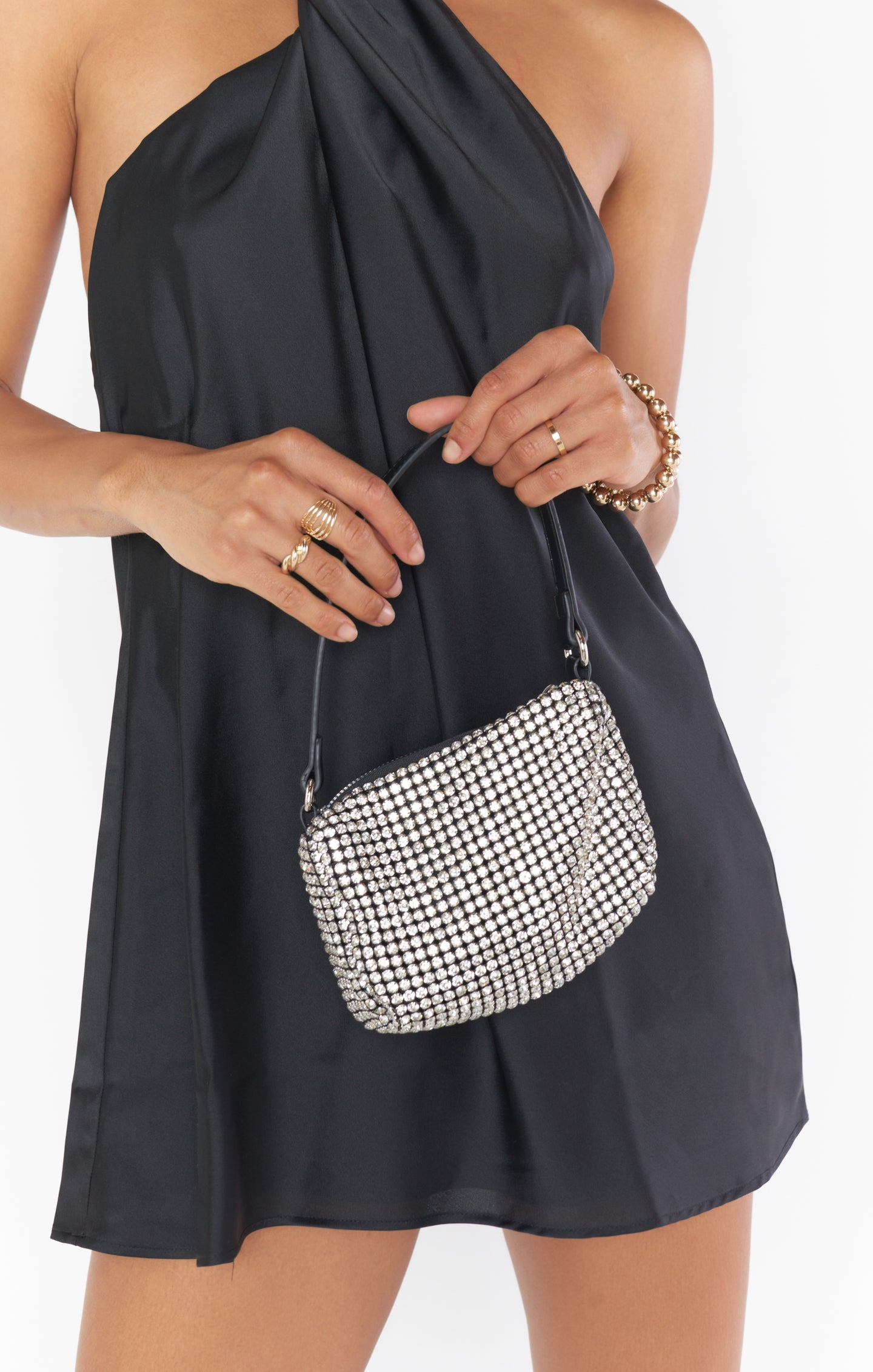 Show Me Your Shine Black/Silver Quilted Bag - BAG1682BK