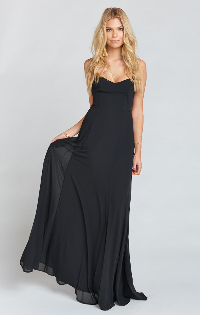 Tuscany Maxi Slip Dress ~ Black Luxe Satin – Show Me Your Mumu
