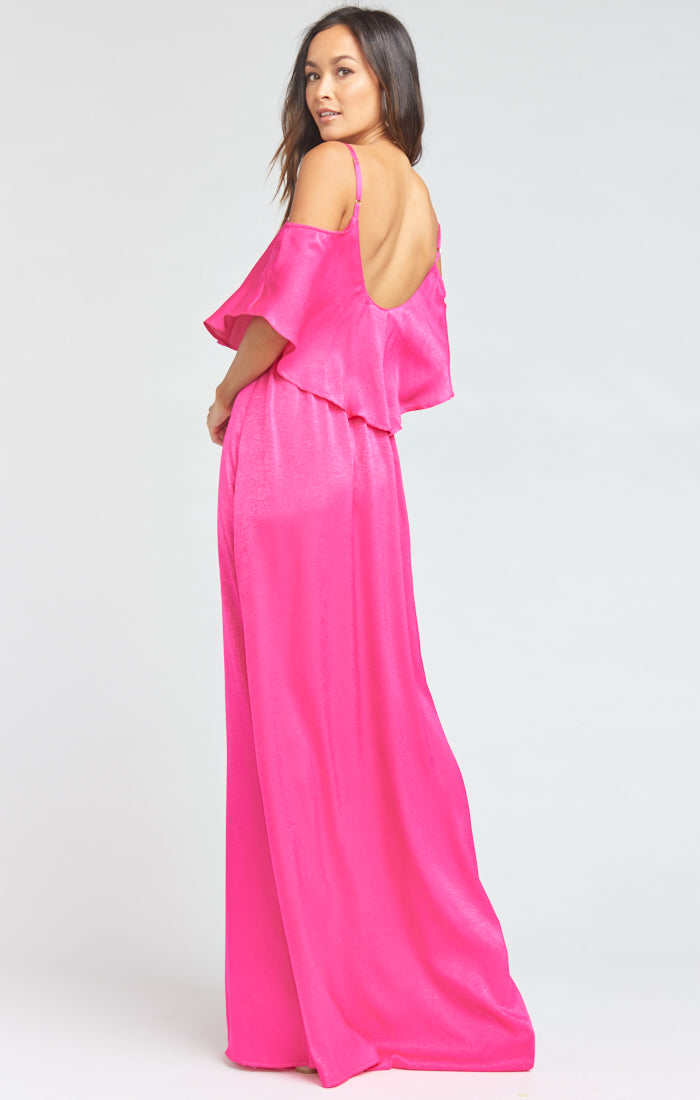 Caitlin ruffle maxi outlet dress dusty blush crisp