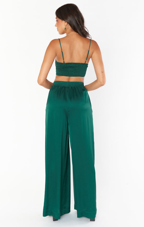 Irwin Pants Emerald Luxe Satin Show Me Your Mumu