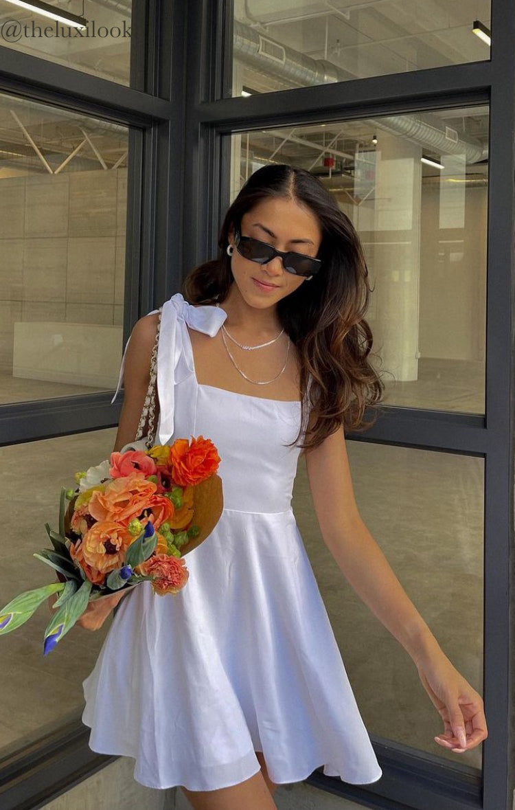 fun white dress Chloe White Tulle High-Low Maxi Dress main image 1