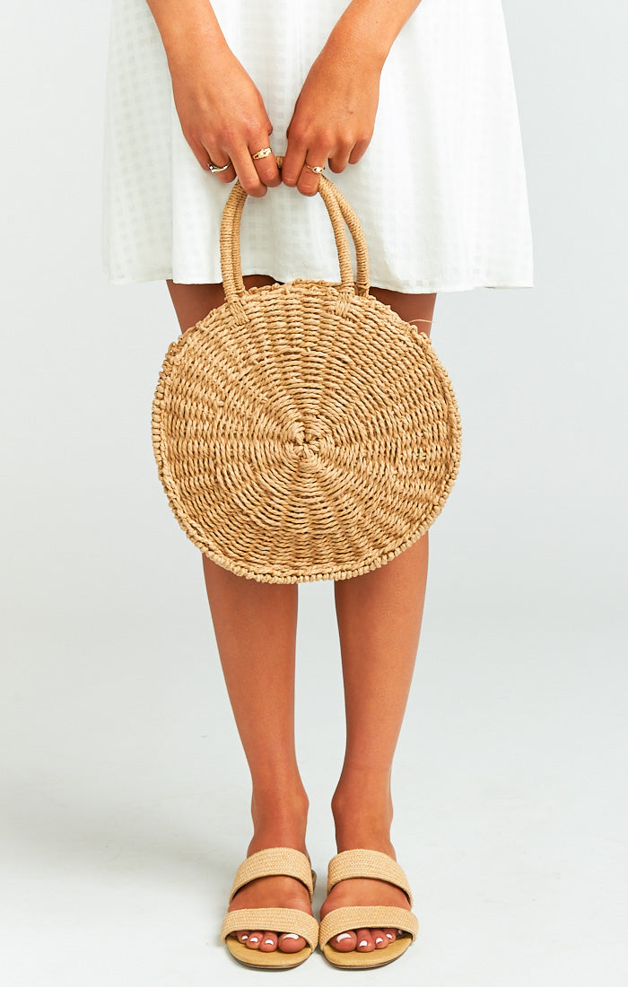 Sunburst Circle Straw Bag ~ Natural – Show Me Your Mumu