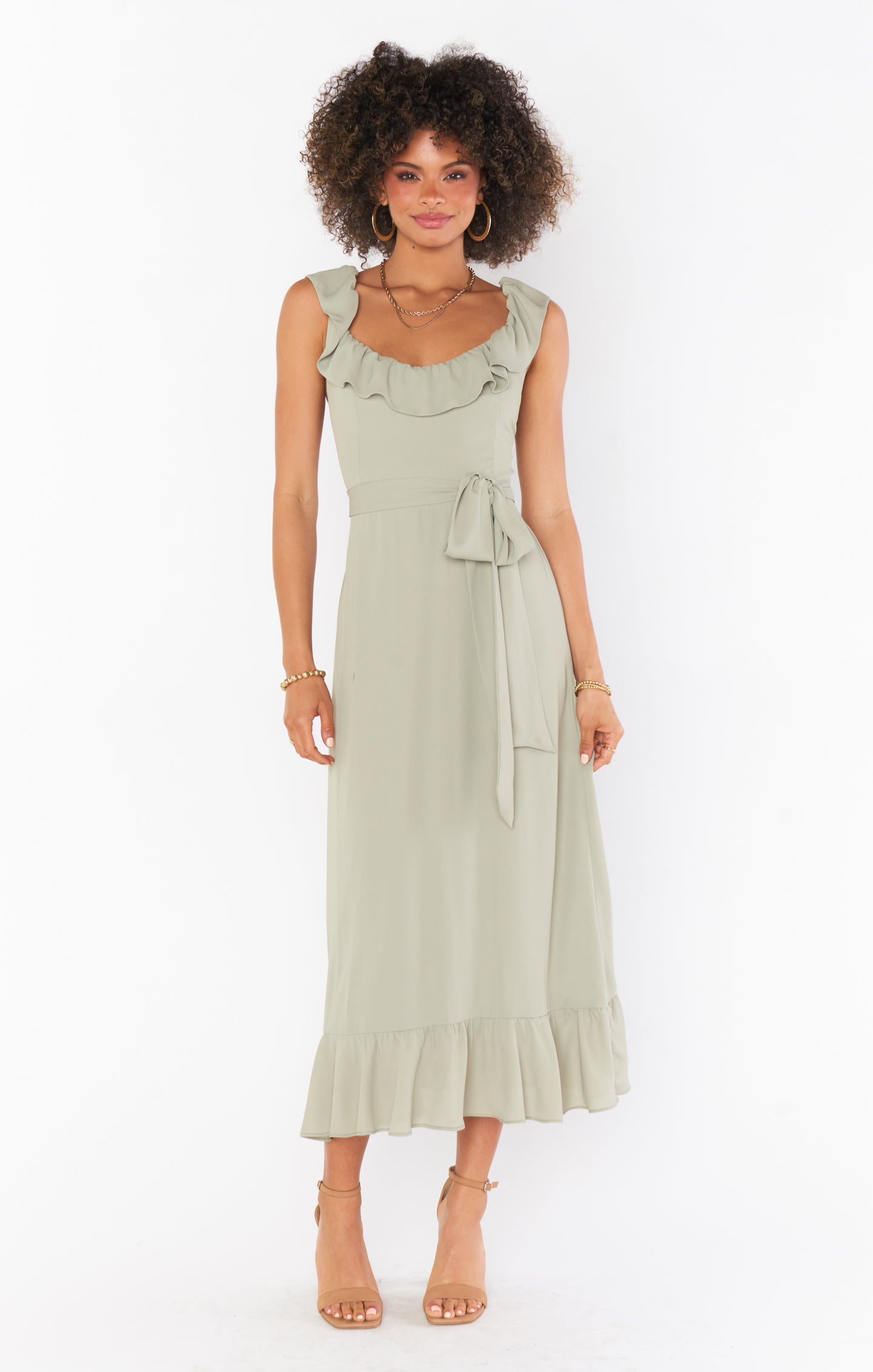 Alexis Midi Dress ~ Moss Green Crisp – Show Me Your Mumu