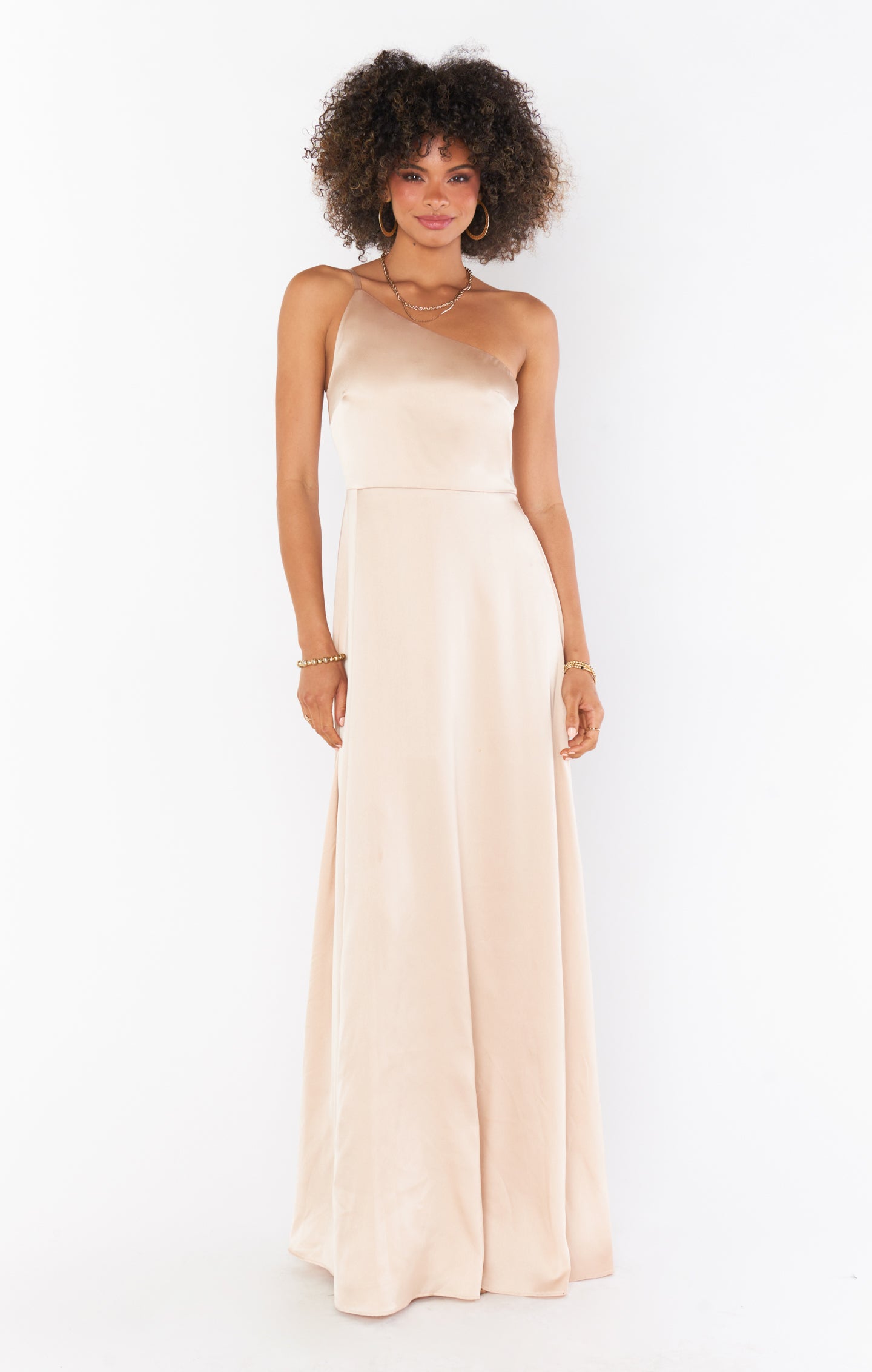 Shannon One Shoulder Dress, in Champagne Luxe Satin, Size: Large | Show Me Your Mumu | Bridesmaid Dresses Shannon One Shoulder Dress, in Champagne Luxe Satin, Size: Large | Show Me Your Mumu | Bridesmaid Dresses