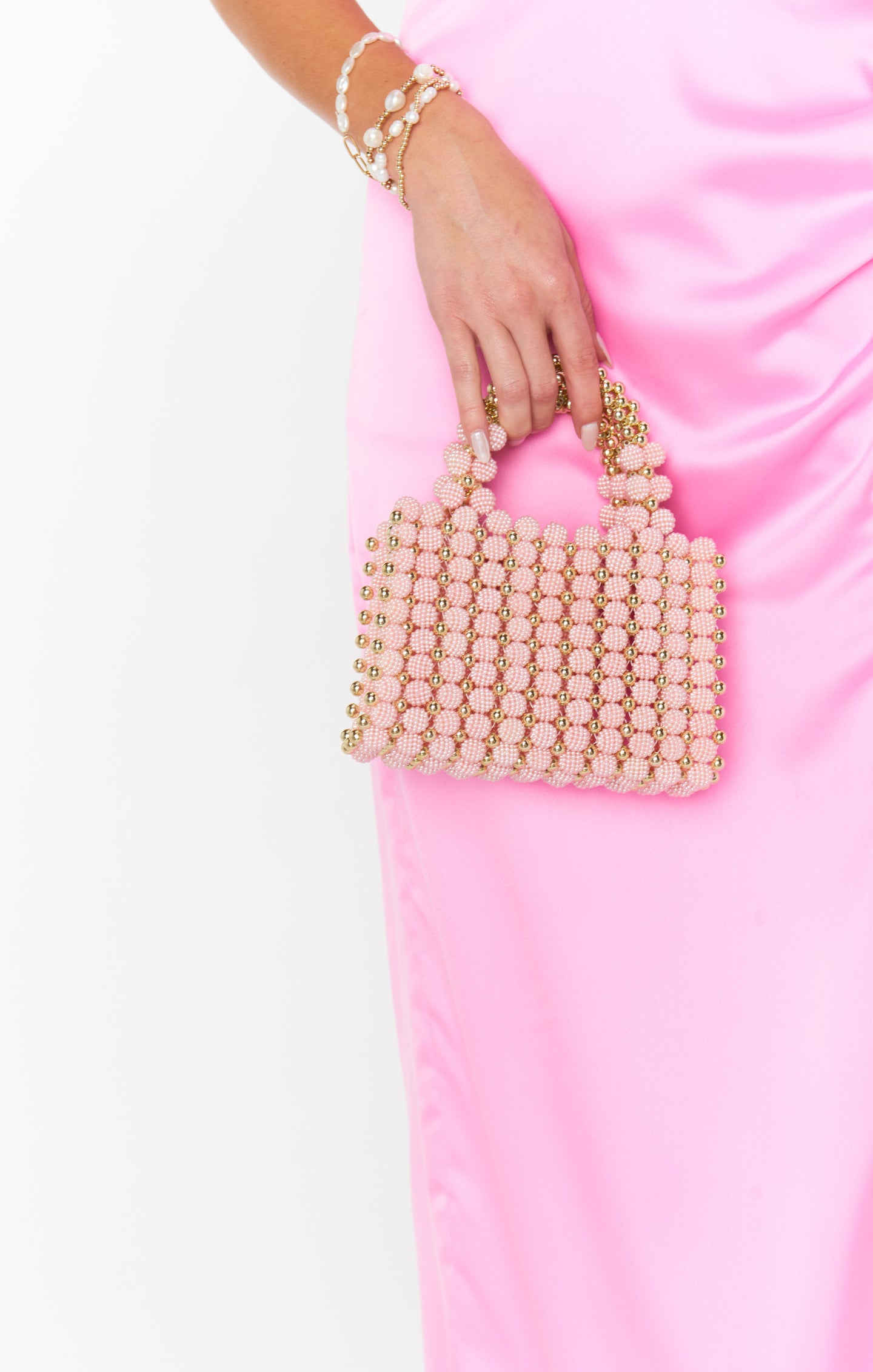 Barbie Pink Zara - Pink Mini Bag With Beaded Handle