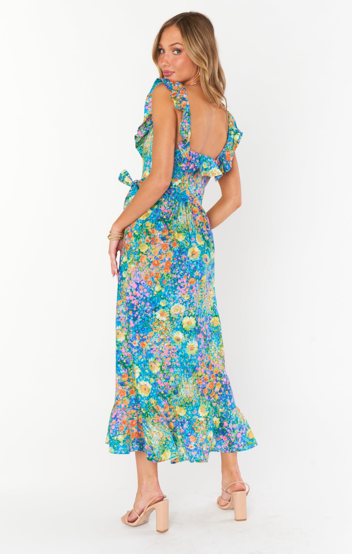 black floral peplum myles midi dress Alexis Midi Dress, in Painterly Petals, Size: Small | Show Me Your Mumu