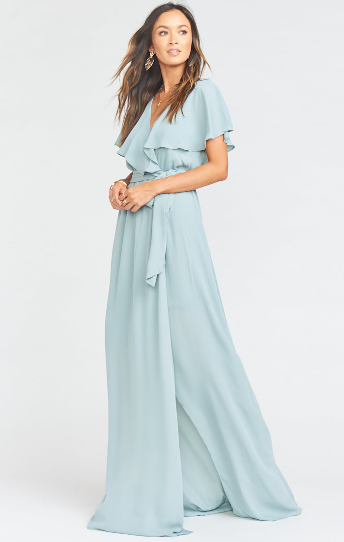 Audrey Maxi Dress Silver Sage Crisp