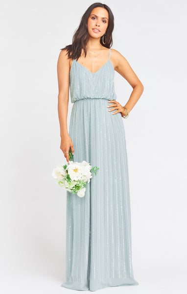 Audrey maxi dress silver shop sage crisp