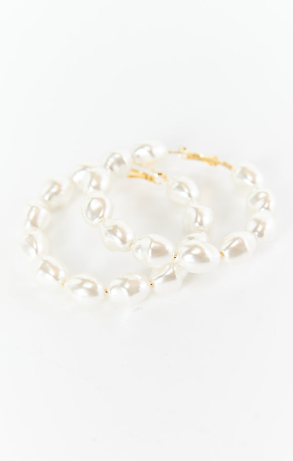 ALV Jewels XL Pearl Hoops ~ Ivory & Gold – Show Me Your Mumu