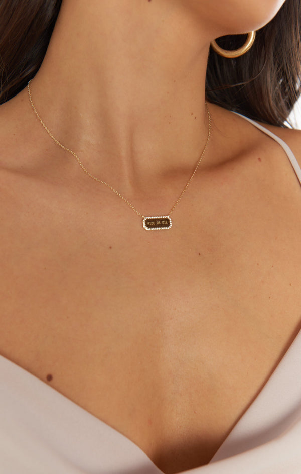 Rhinestone Ride or Die Necklace ~ 14K Gold Plated – Show Me Your Mumu Rhinestone Ride or Die Necklace ~ 14K Gold Plated – Show Me Your Mumu
