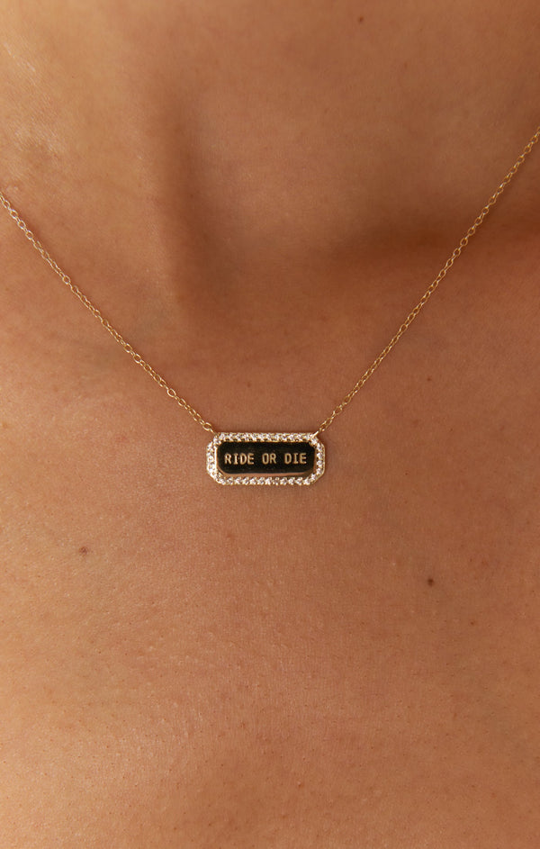 Rhinestone Ride or Die Necklace ~ 14K Gold Plated – Show Me Your Mumu Rhinestone Ride or Die Necklace ~ 14K Gold Plated – Show Me Your Mumu