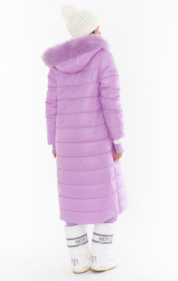 Snowmass Puffer Jacket ~ Powder Purple with Faux Fur – Show Me Your Mumu