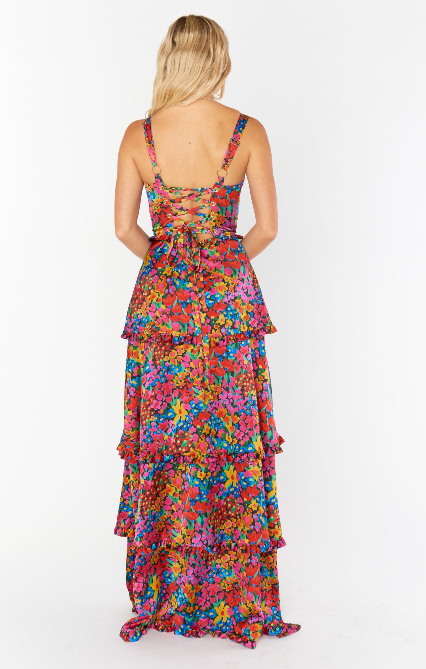 knee length dresses for ladies Lady Corset Dress, in Garden Glow Luxe, Size: Small | Show Me Your Mumu