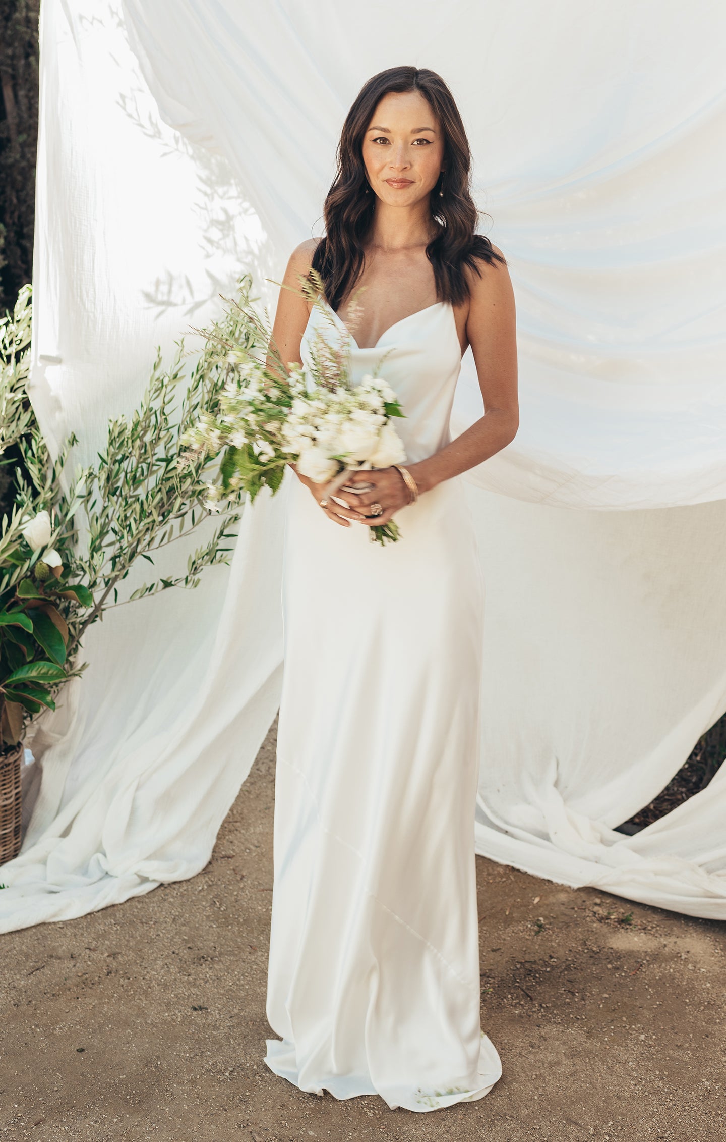 Silk slip hotsell wedding dress