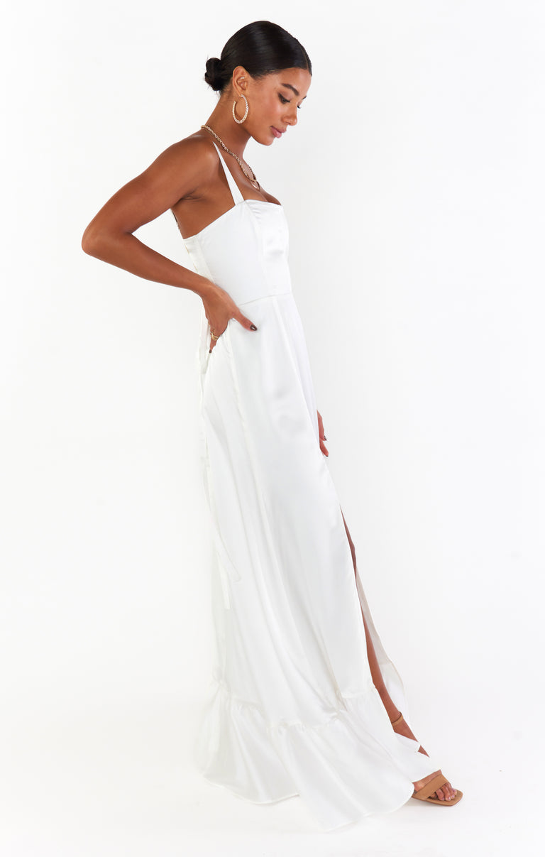 Clarissa Corset Dress, in Ivory Luxe Satin, Size: XL | Show Me Your Mumu | Bridesmaid Dresses Clarissa Corset Dress, in Ivory Luxe Satin, Size: XL | Show Me Your Mumu | Bridesmaid Dresses