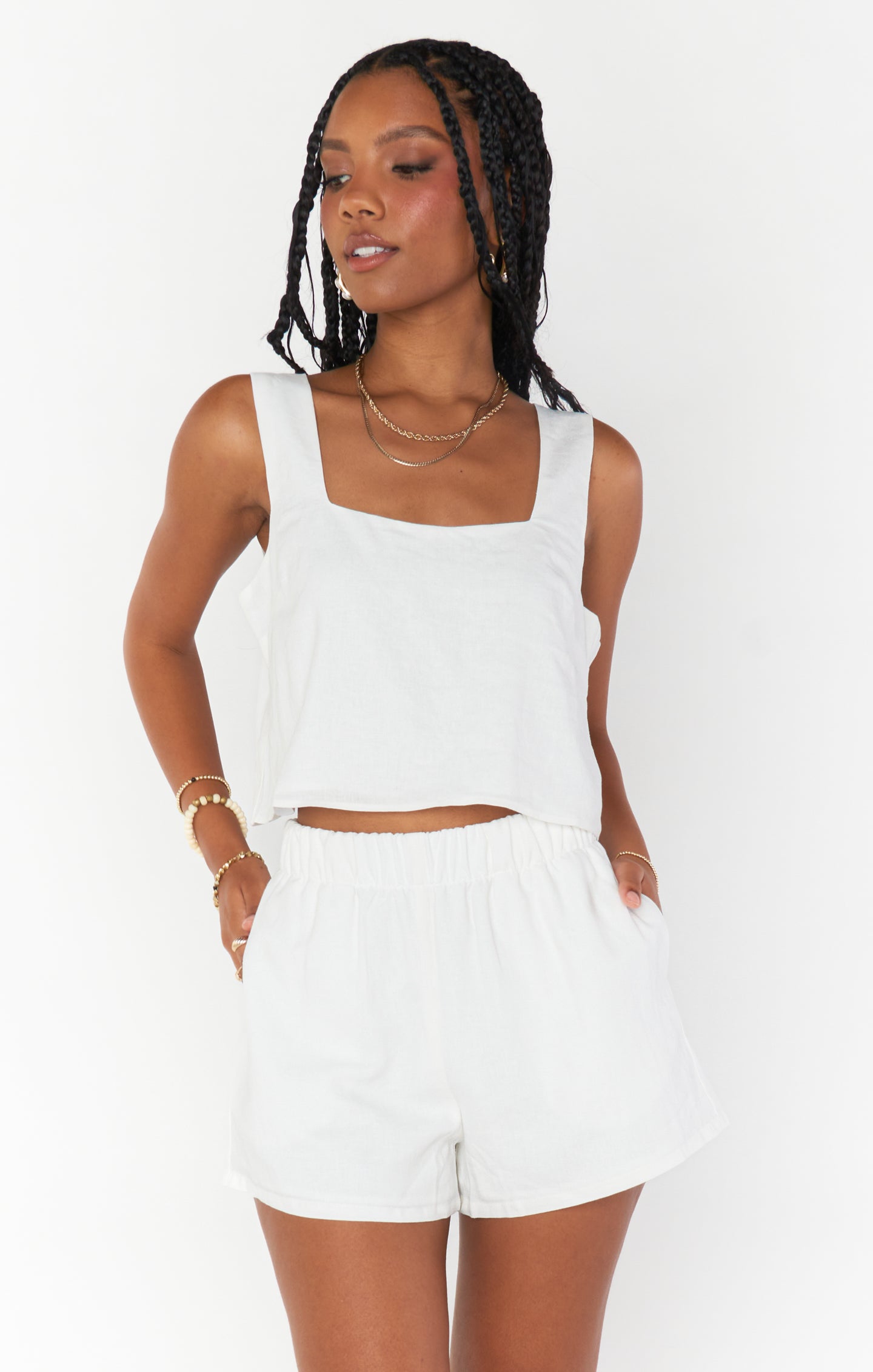 Hendrix Shorts ~ White Linen